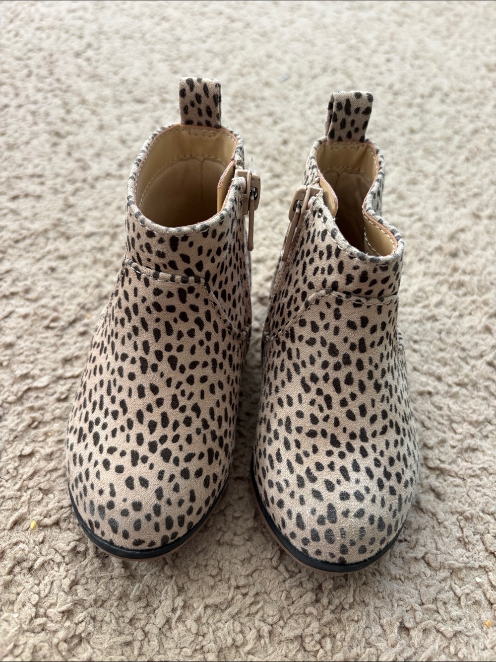 Cat & Jack Leopard Print Ankle Boots - Tan/Black